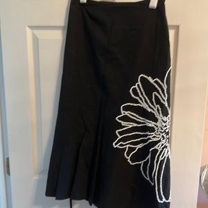 DKNY wrap style skirt with beaded floral detail.